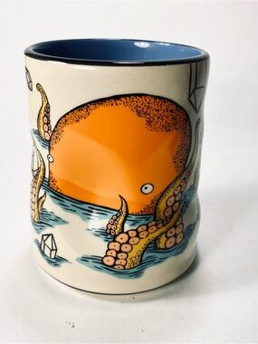 Bowl Maker Lucky Kraken Cup Orange Octopus Cup XL NWT